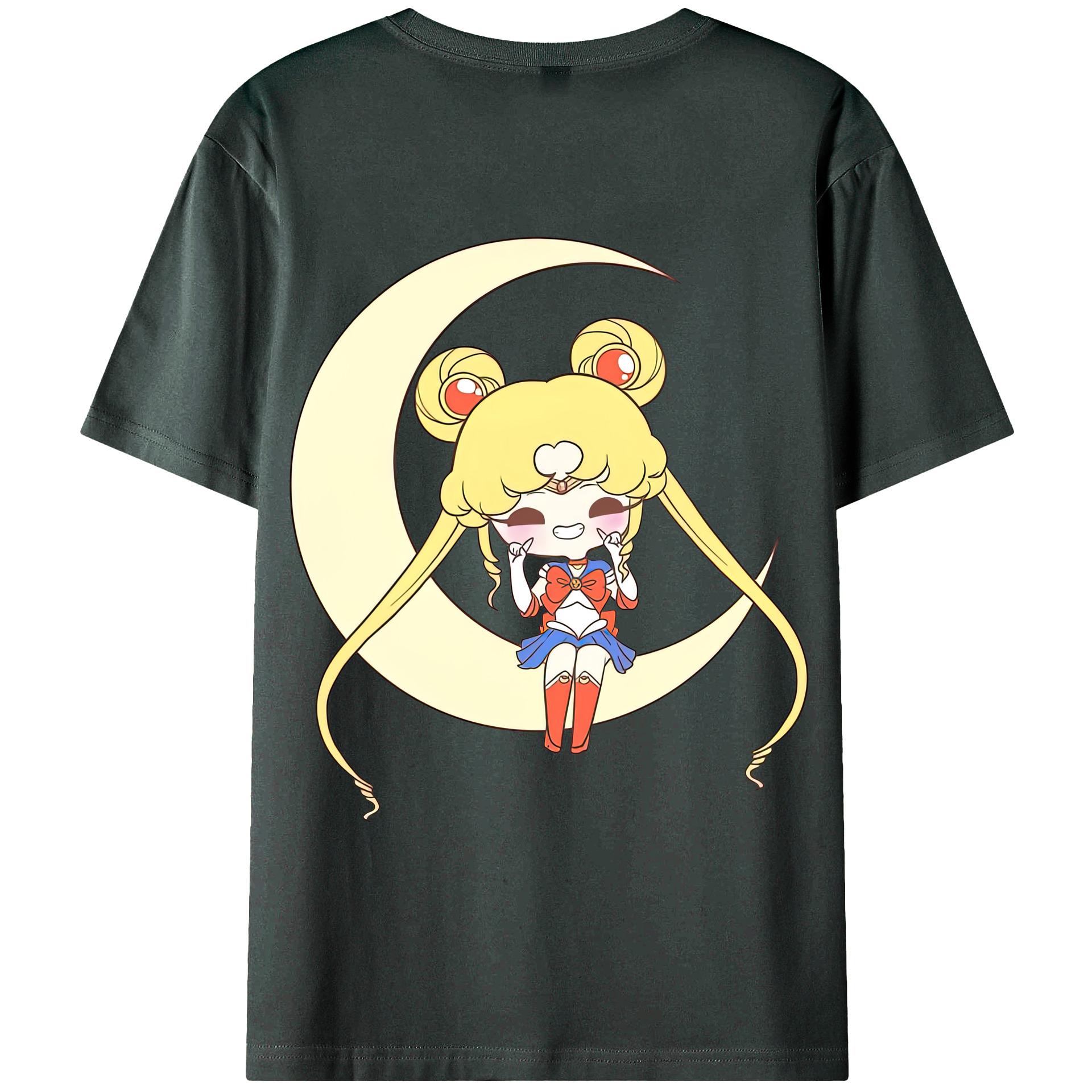 （画像用） 美少女戦士セーラームーン 月野 うさぎ つきの うさぎ Sailor Moon Tsukino Usagi 綿100％ メンズ半袖Tシャツ（バックプリント） 通気性
